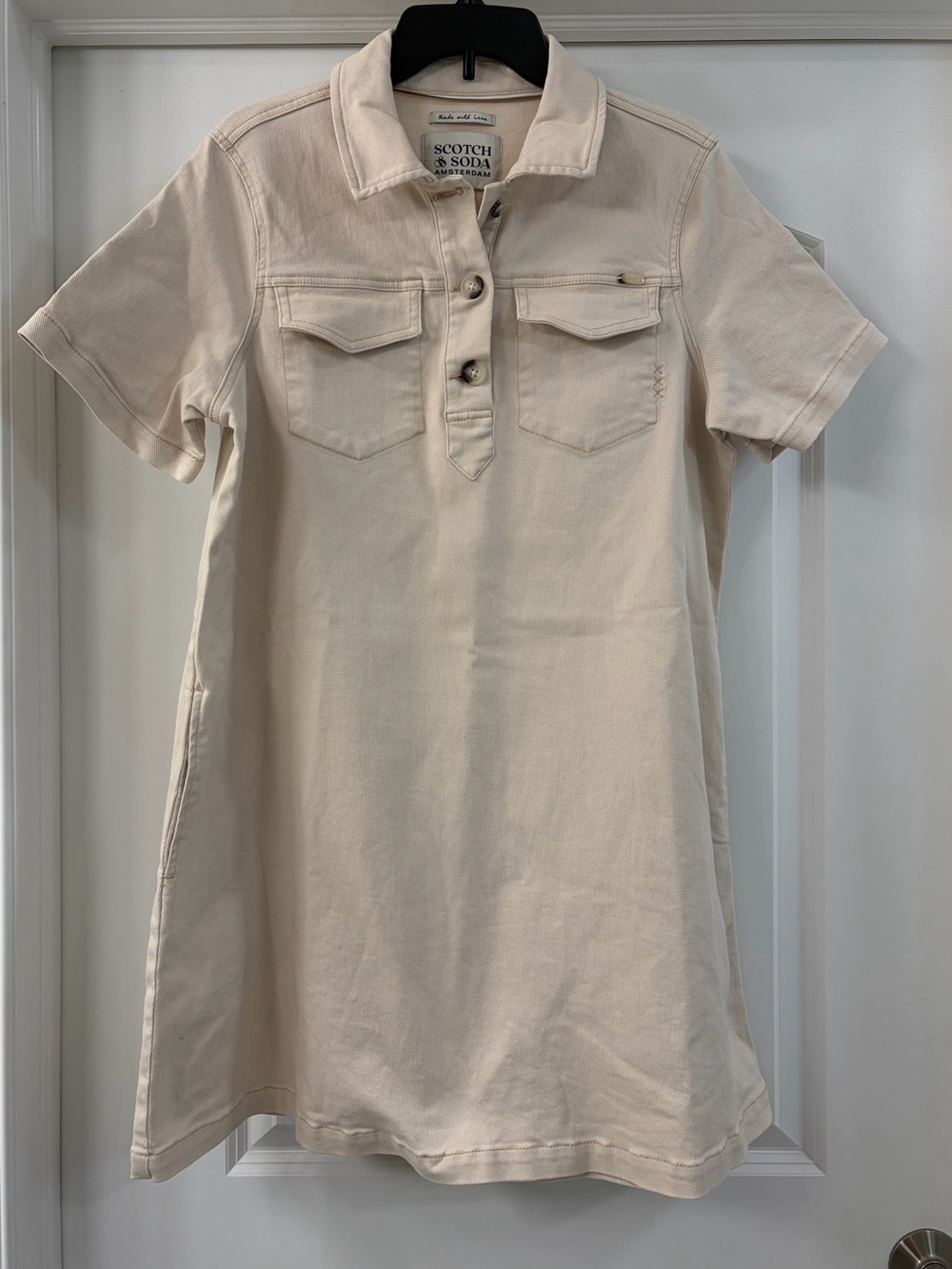 Scotch & Soda Amsterdam Short Sleeve Denim Polo Dress. Size Medium